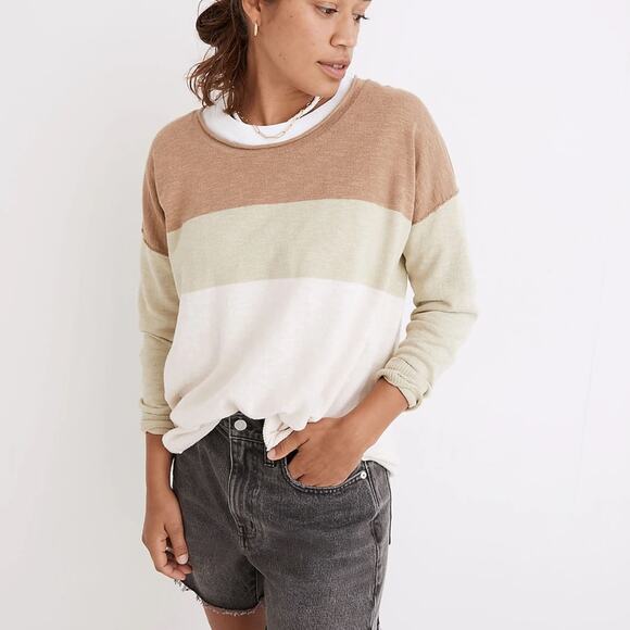 Madewell Sweaters - Madewell XS Palmdale Pullover Sweater Colorblock Stripe Lightweight Longsleeve